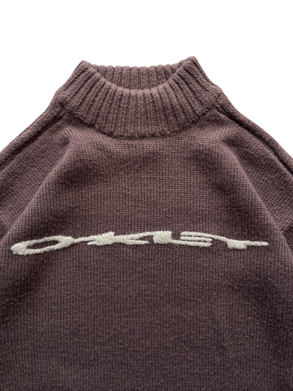 00'S OAKLEY SPELL OUT KNIT BROWN SWEATER