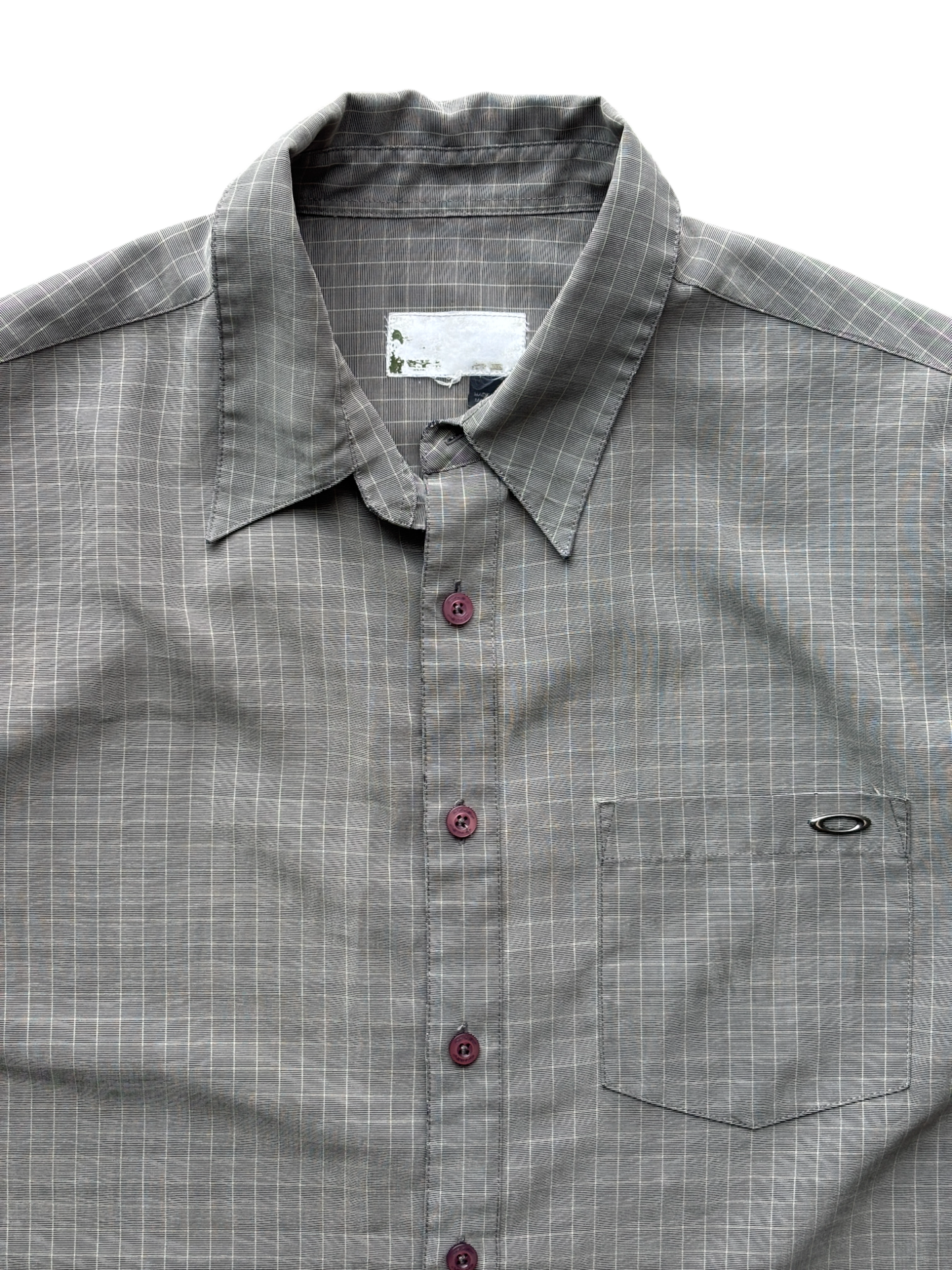 00's Oakley Metal Icon Plaid Shirt (L)