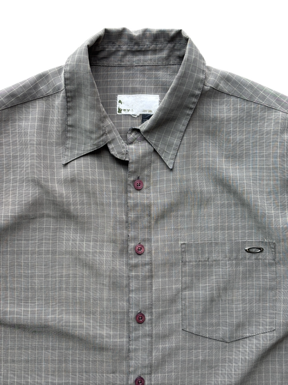 00's Oakley Metal Icon Plaid Shirt (L)