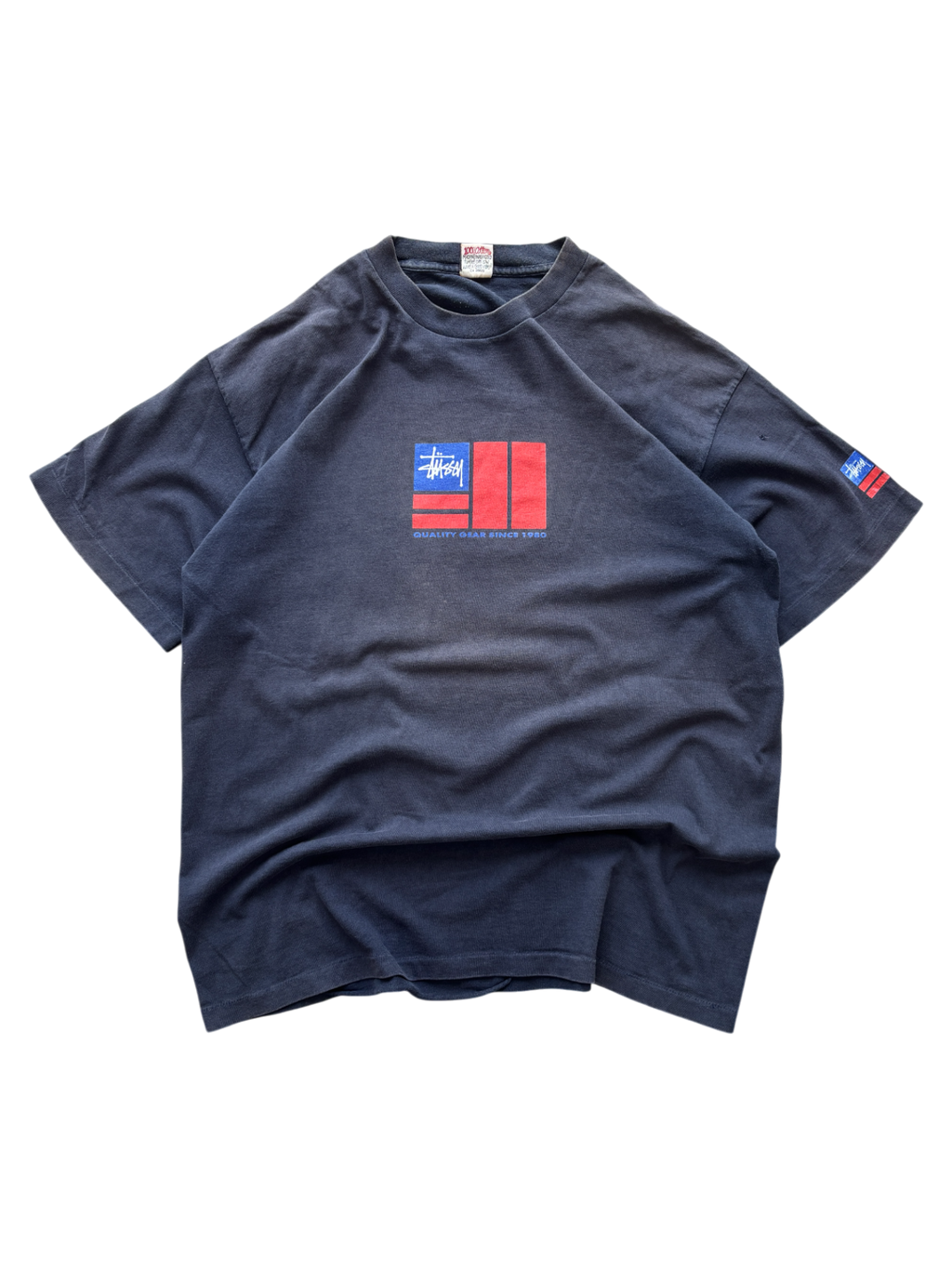 1993-1996 STUSSY USA FLAG NAVY TEE