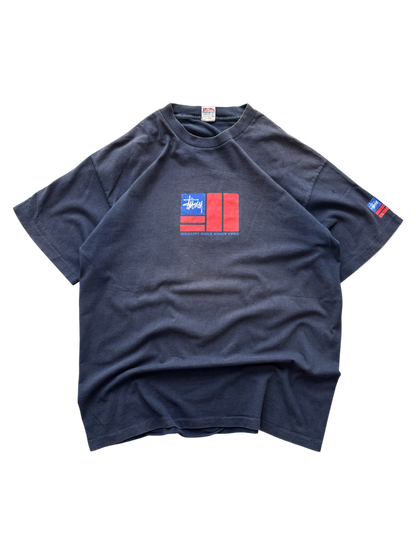 1993-1996 STUSSY USA FLAG NAVY TEE