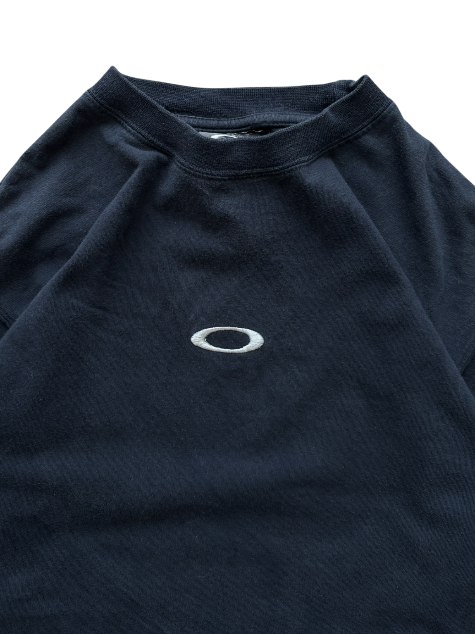 2005 OAKLEY ICON / MAD SCIENCE PATCH LONG SLEEVE NAVY TEE