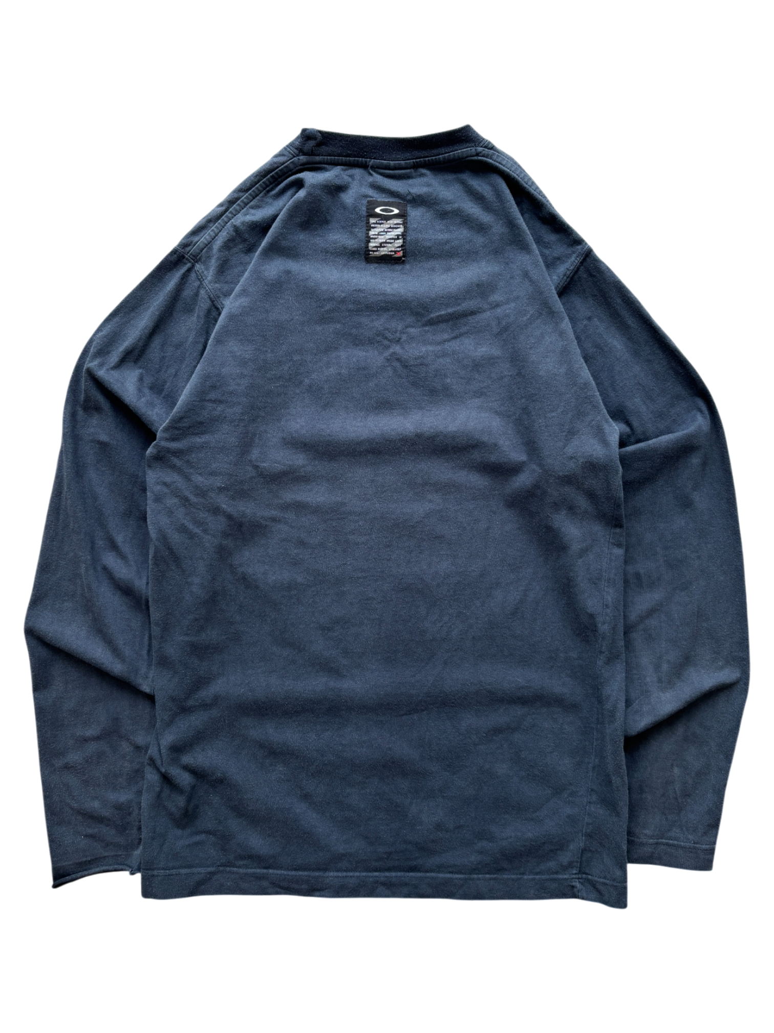 2005 OAKLEY ICON / MAD SCIENCE PATCH LONG SLEEVE NAVY TEE