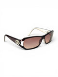 Gucci rhinestone interlocking G sunglasses in burgundy