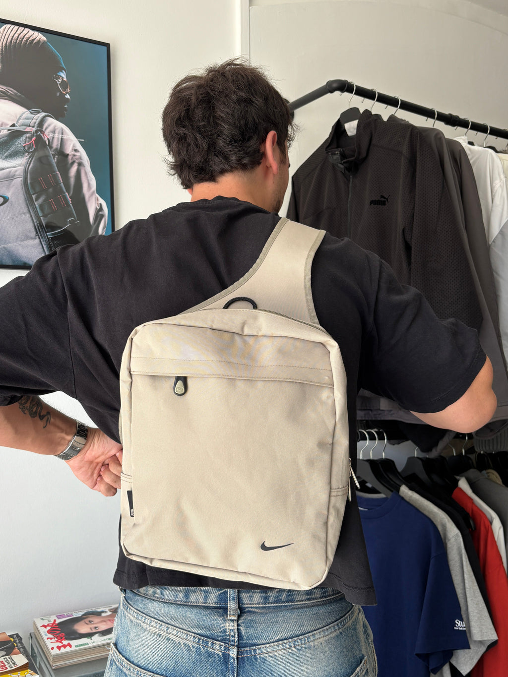 2000's Nike Beige Squared Sling Bag