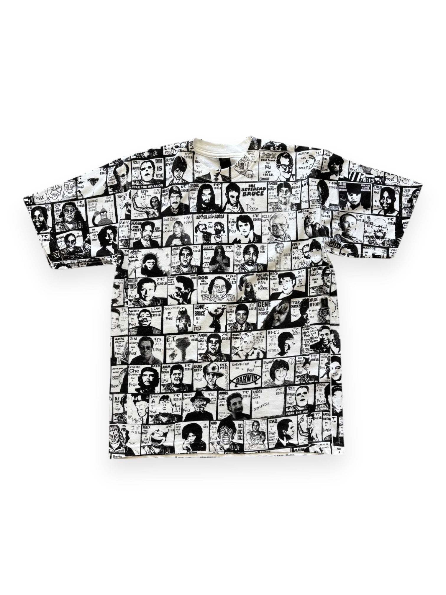 2000's Obey All-Over Print "Has a Posse" Parody T-Shirt (M)