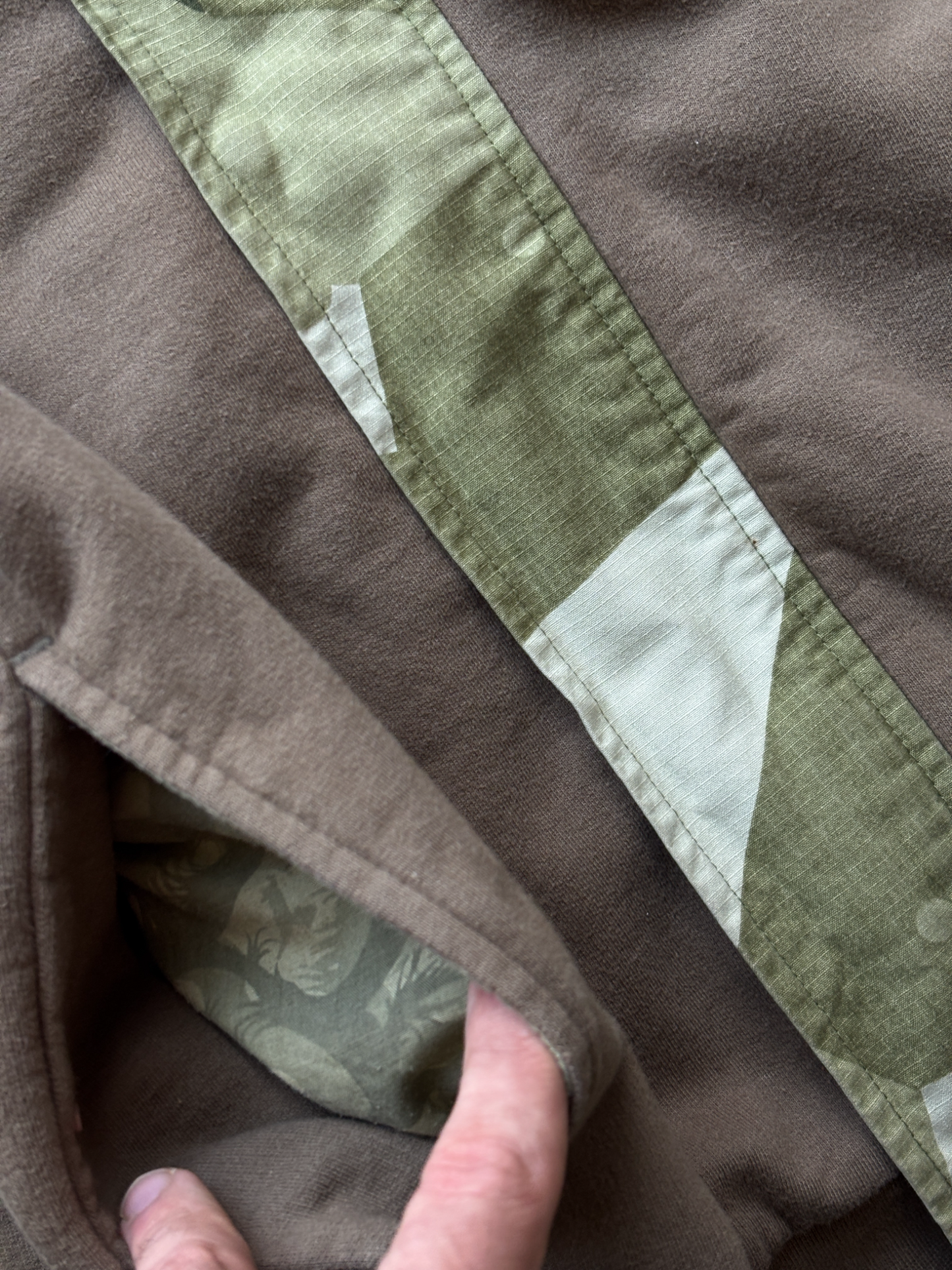 Maharishi Brown Camo Cargo Pocket Zipped Hoodie (M)