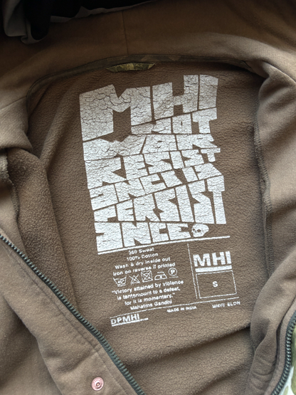 Maharishi Brown Camo Cargo Pocket Zipped Hoodie (M)