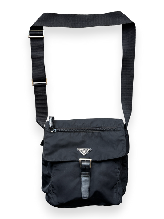 2000's Prada Mainline Black Crossbody Shoulder Bag