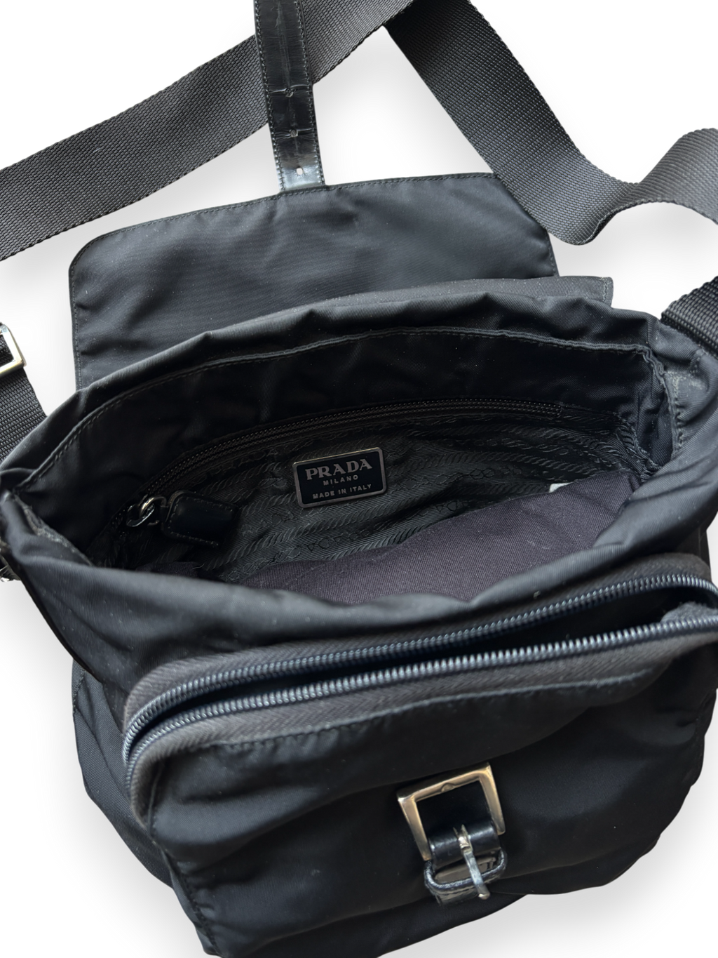 2000's Prada Mainline Black Crossbody Shoulder Bag