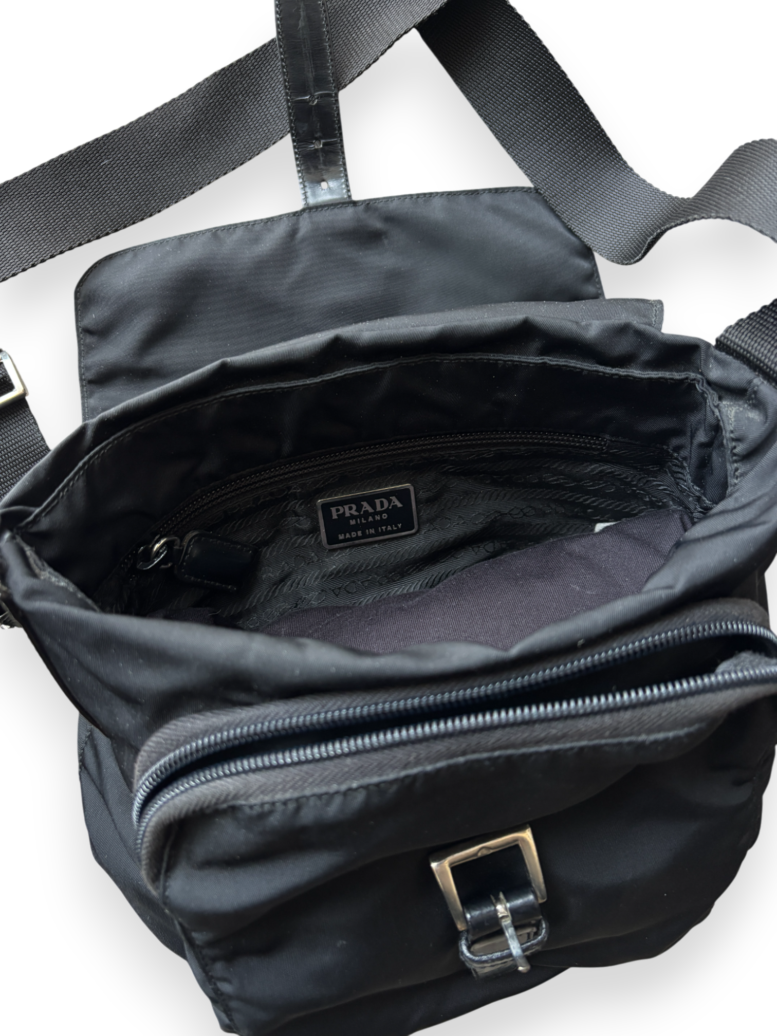 2000's Prada Mainline Black Crossbody Shoulder Bag