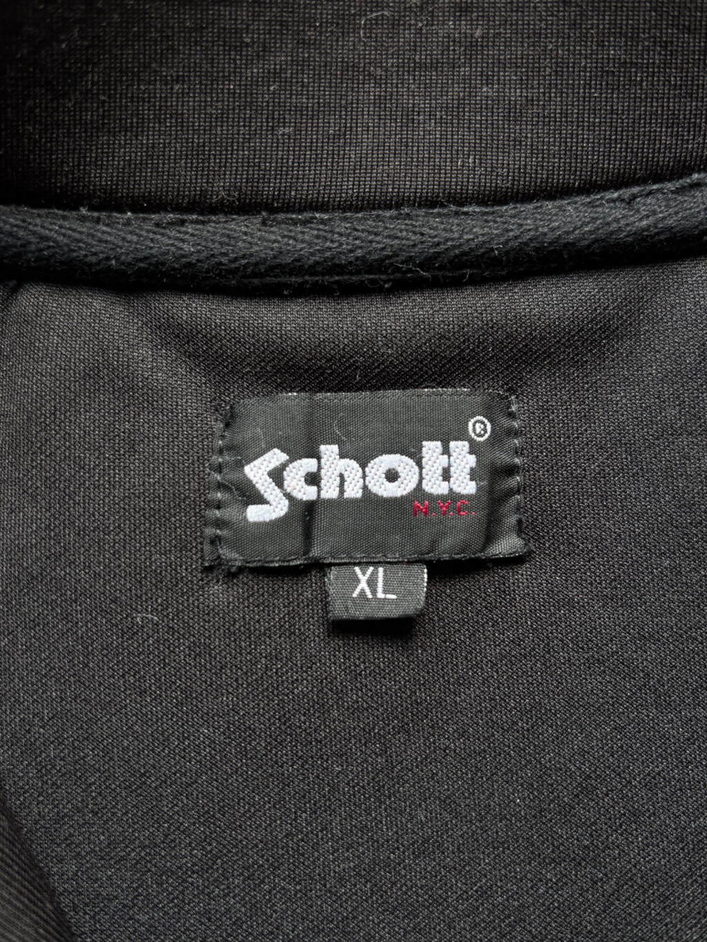 Schott Neoprene Black Spell Out Jacket (XL)