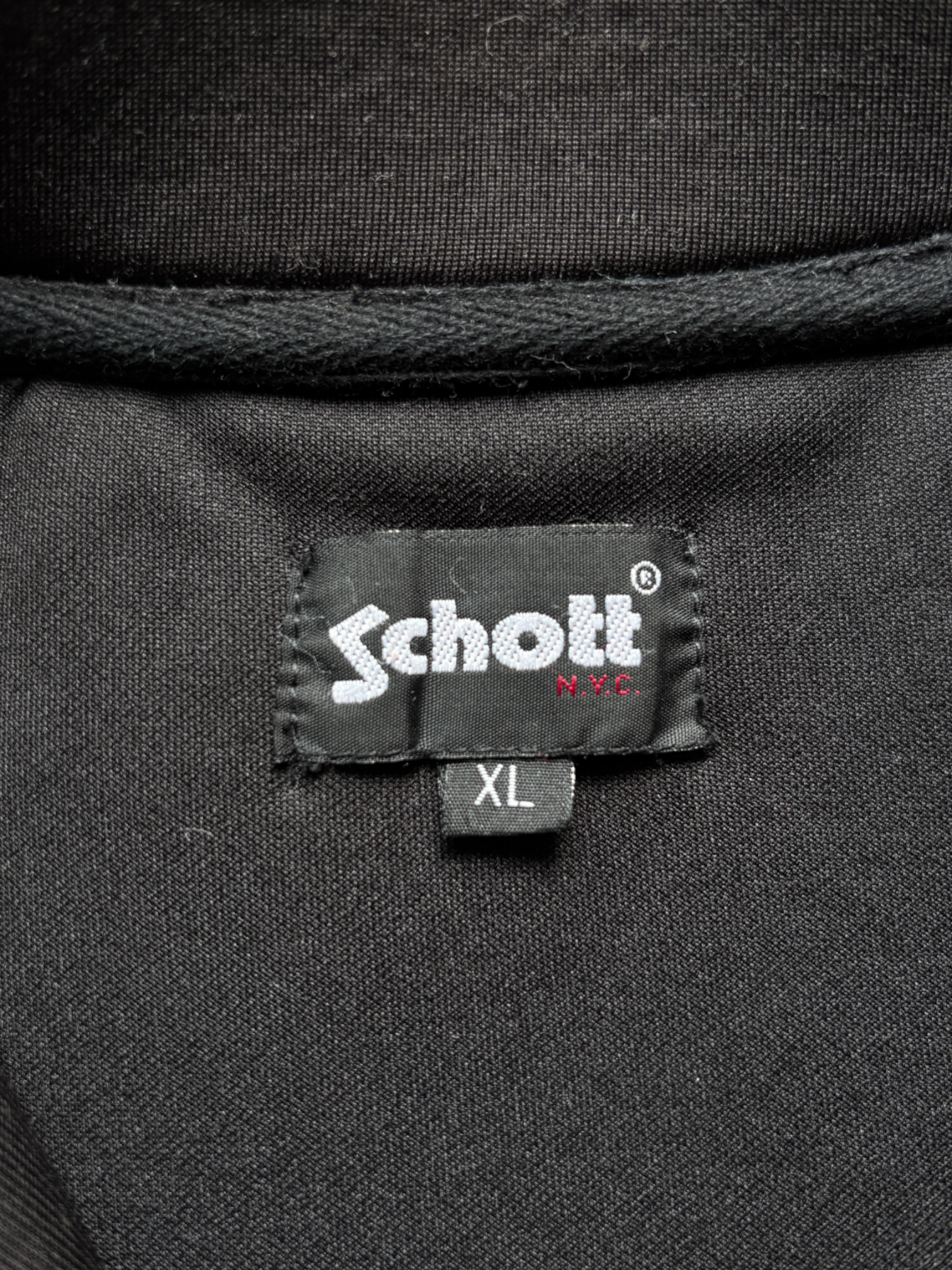 Schott Neoprene Black Spell Out Jacket (XL)