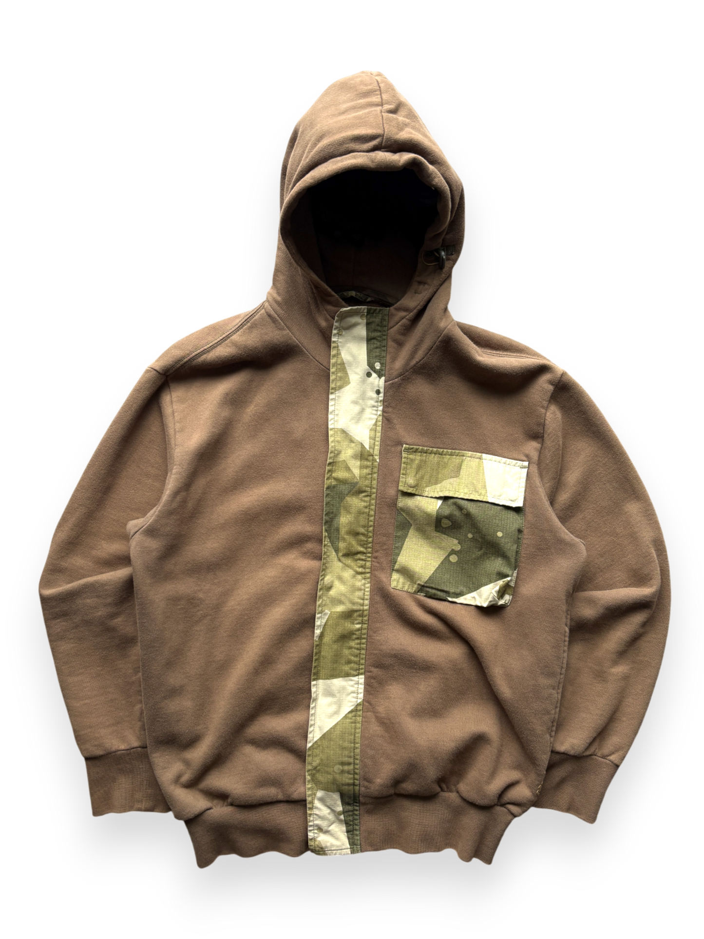 Maharishi Brown Camo Cargo Pocket Zipped Hoodie (M)