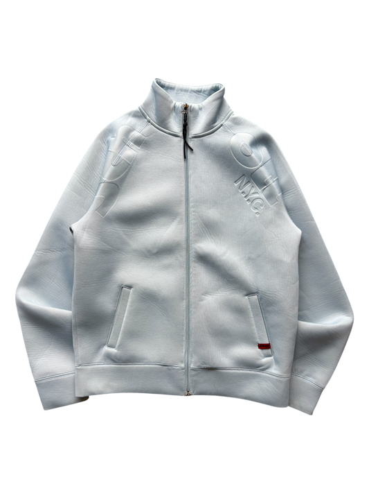 SCHOTT NEOPRENE BABY BLUE SPELL OUT JACKET