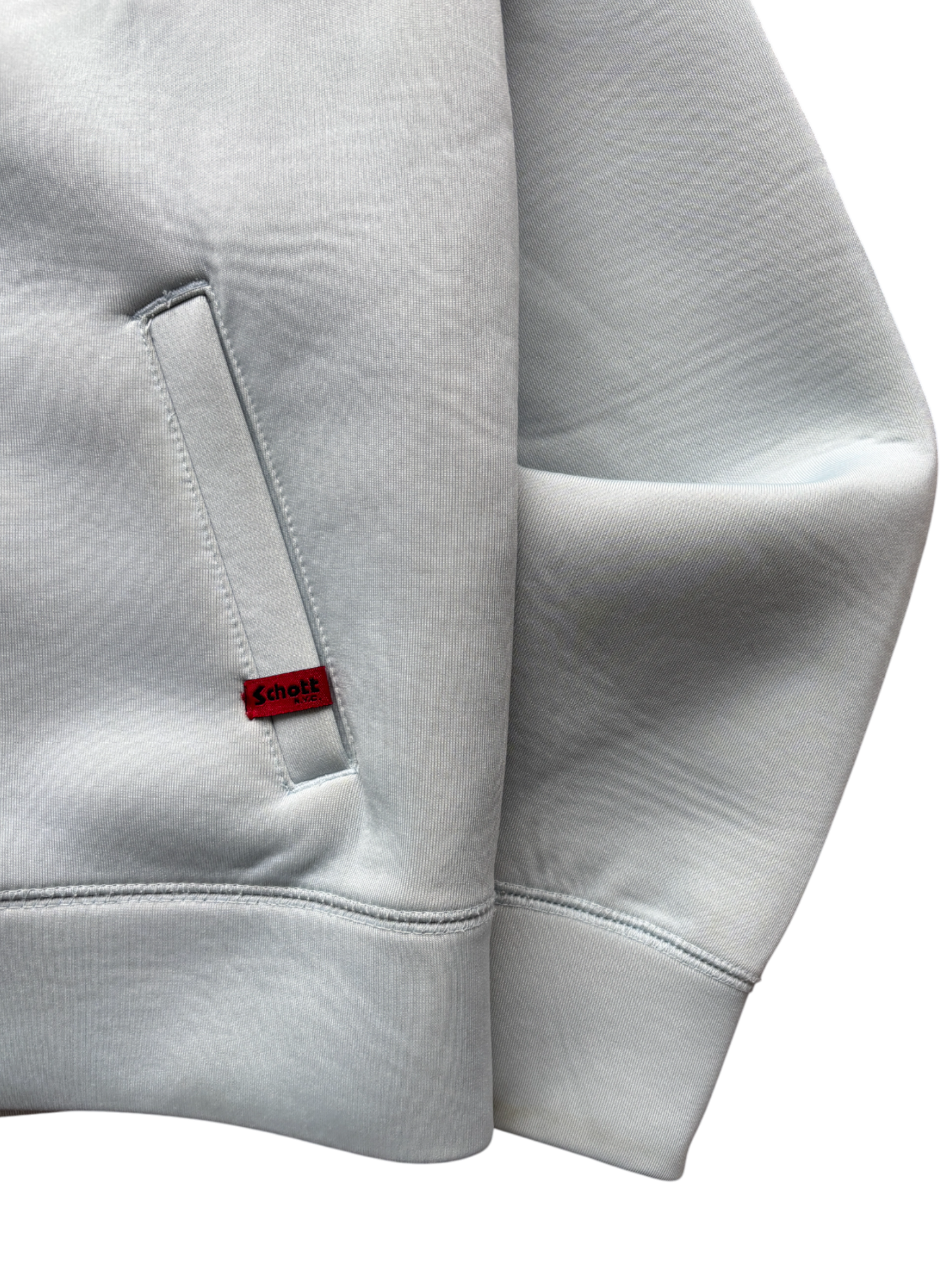 SCHOTT NEOPRENE BABY BLUE SPELL OUT JACKET