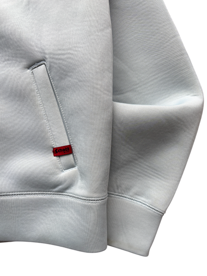 SCHOTT NEOPRENE BABY BLUE SPELL OUT JACKET