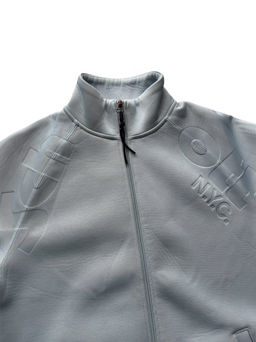 SCHOTT NEOPRENE BABY BLUE SPELL OUT JACKET
