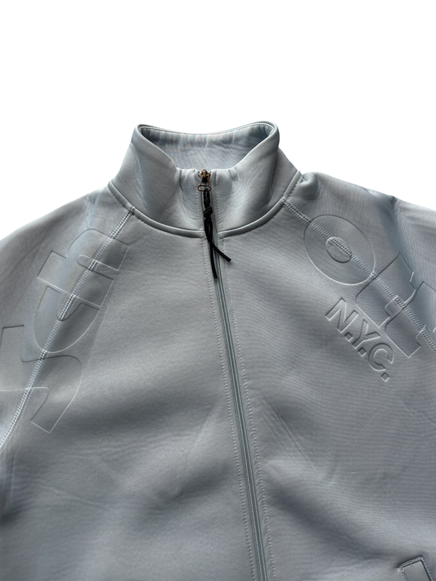 SCHOTT NEOPRENE BABY BLUE SPELL OUT JACKET