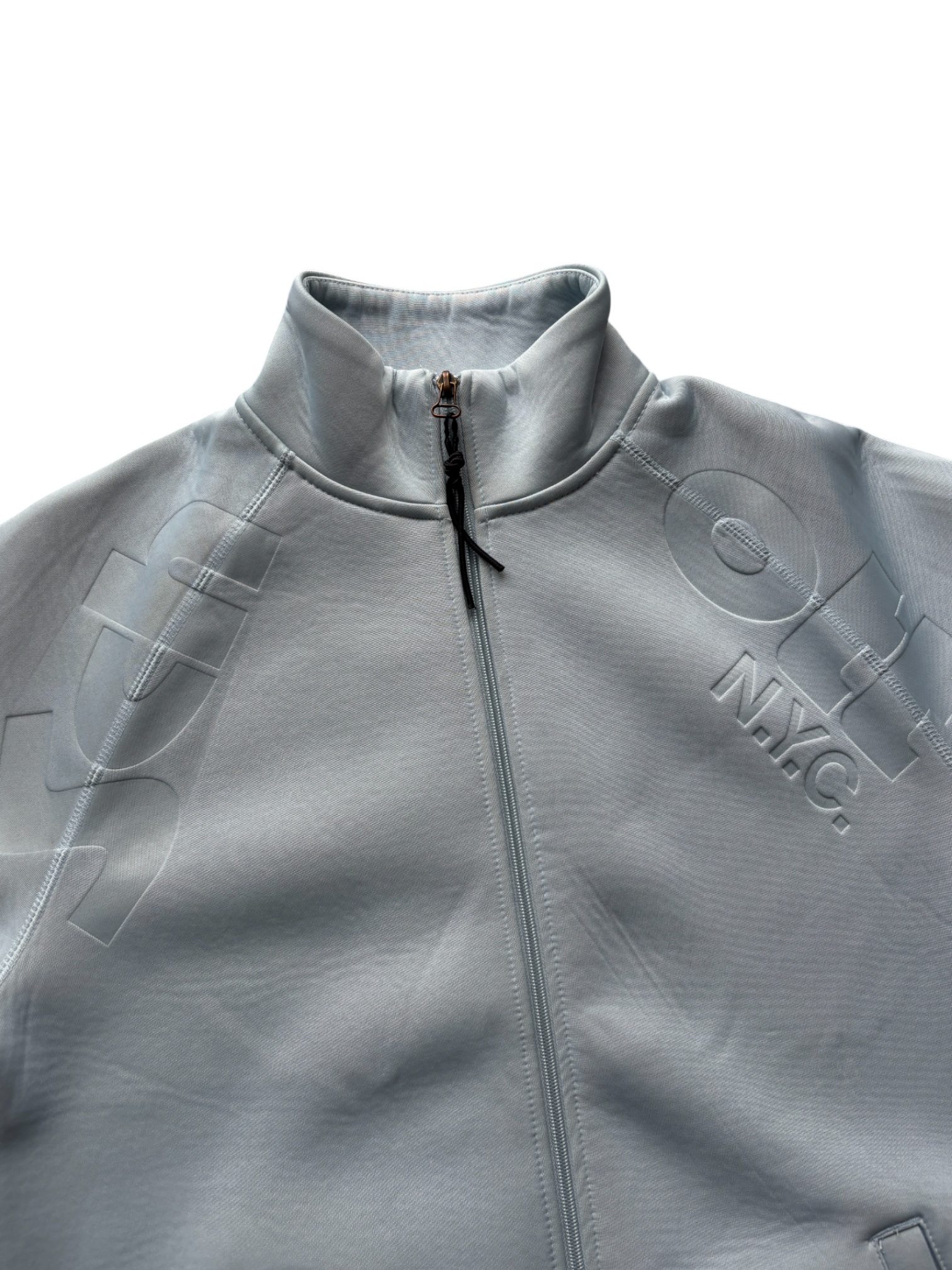 SCHOTT NEOPRENE BABY BLUE SPELL OUT JACKET