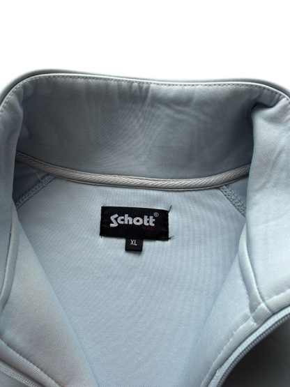 SCHOTT NEOPRENE BABY BLUE SPELL OUT JACKET