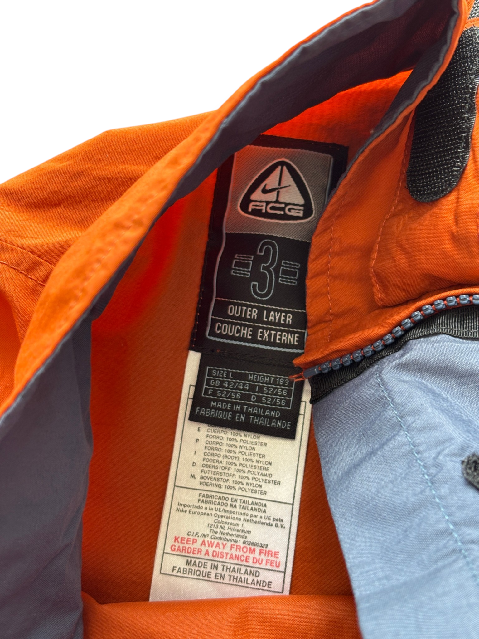2001 Nike ACG Kayak Orange Jacket (L)