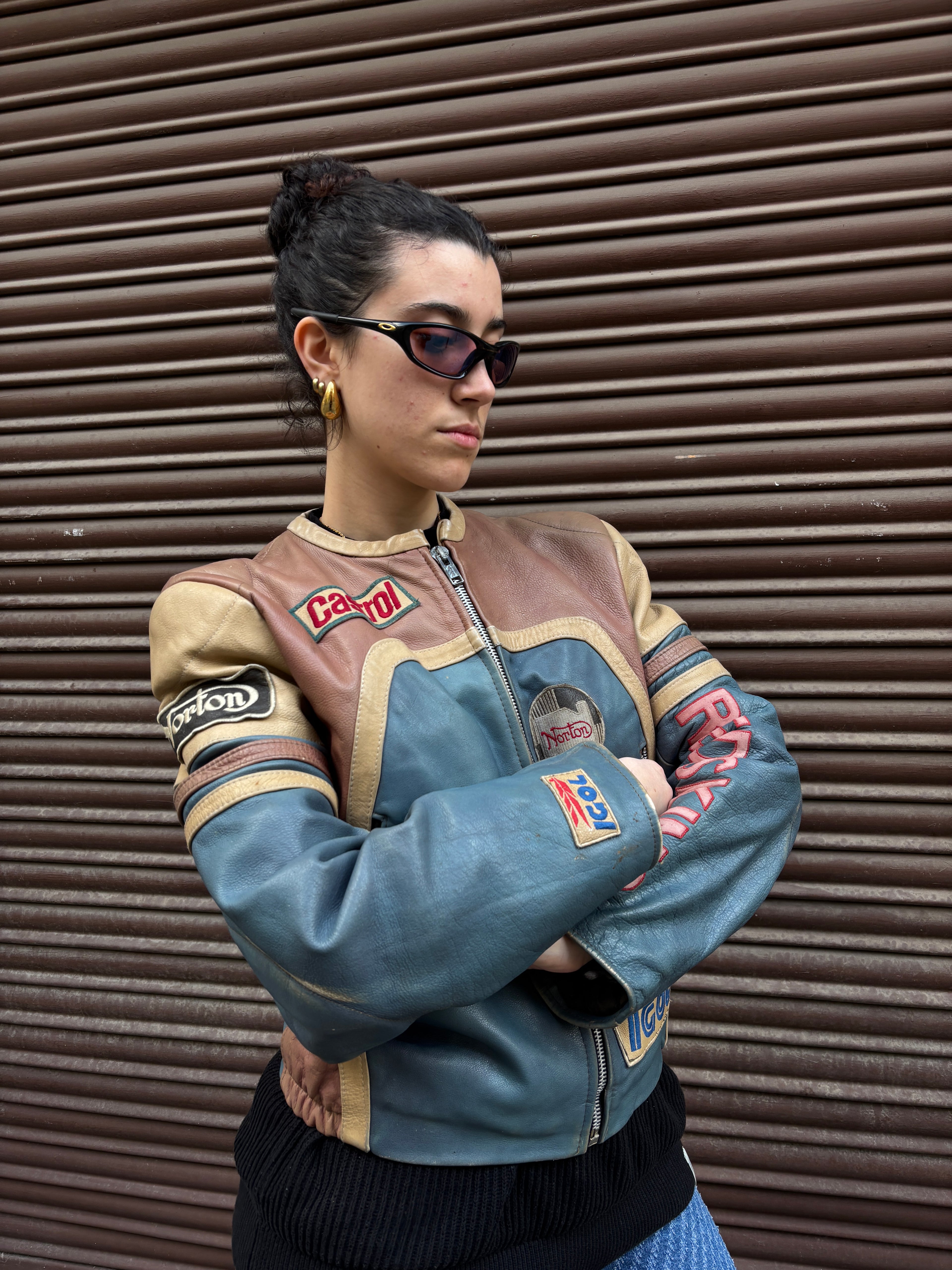 90'S LEATHER MOTO JACKET