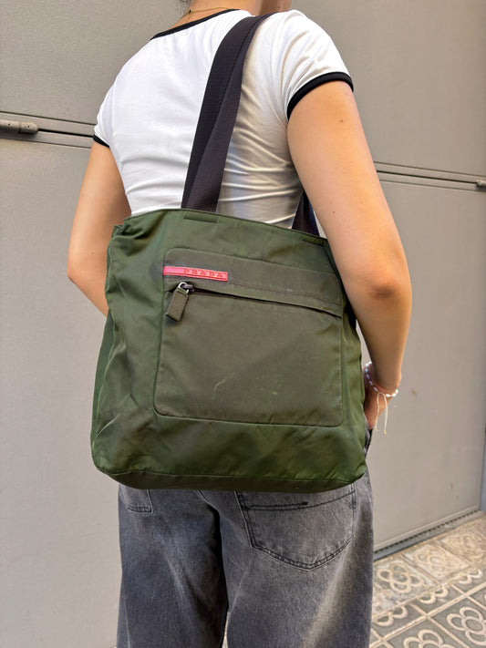 00'S PRADA SPORT FOREST GREEN SHOULDER BAG