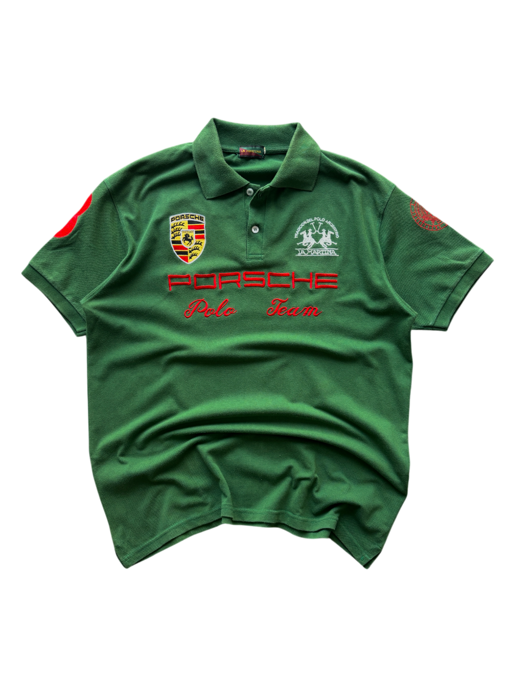 LA MARTINA PORSCHE FOREST GREEN POLO