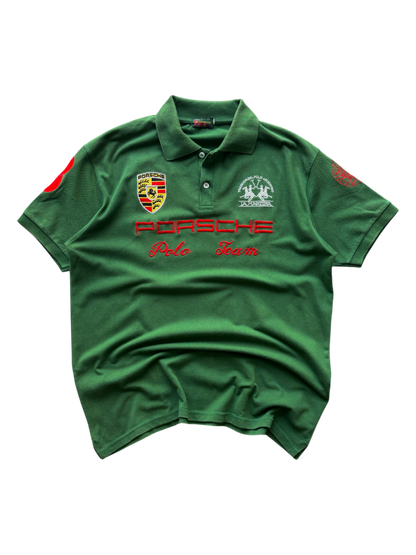 LA MARTINA PORSCHE FOREST GREEN POLO