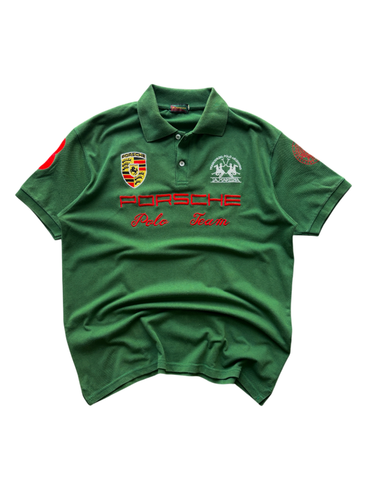 LA MARTINA PORSCHE FOREST GREEN POLO