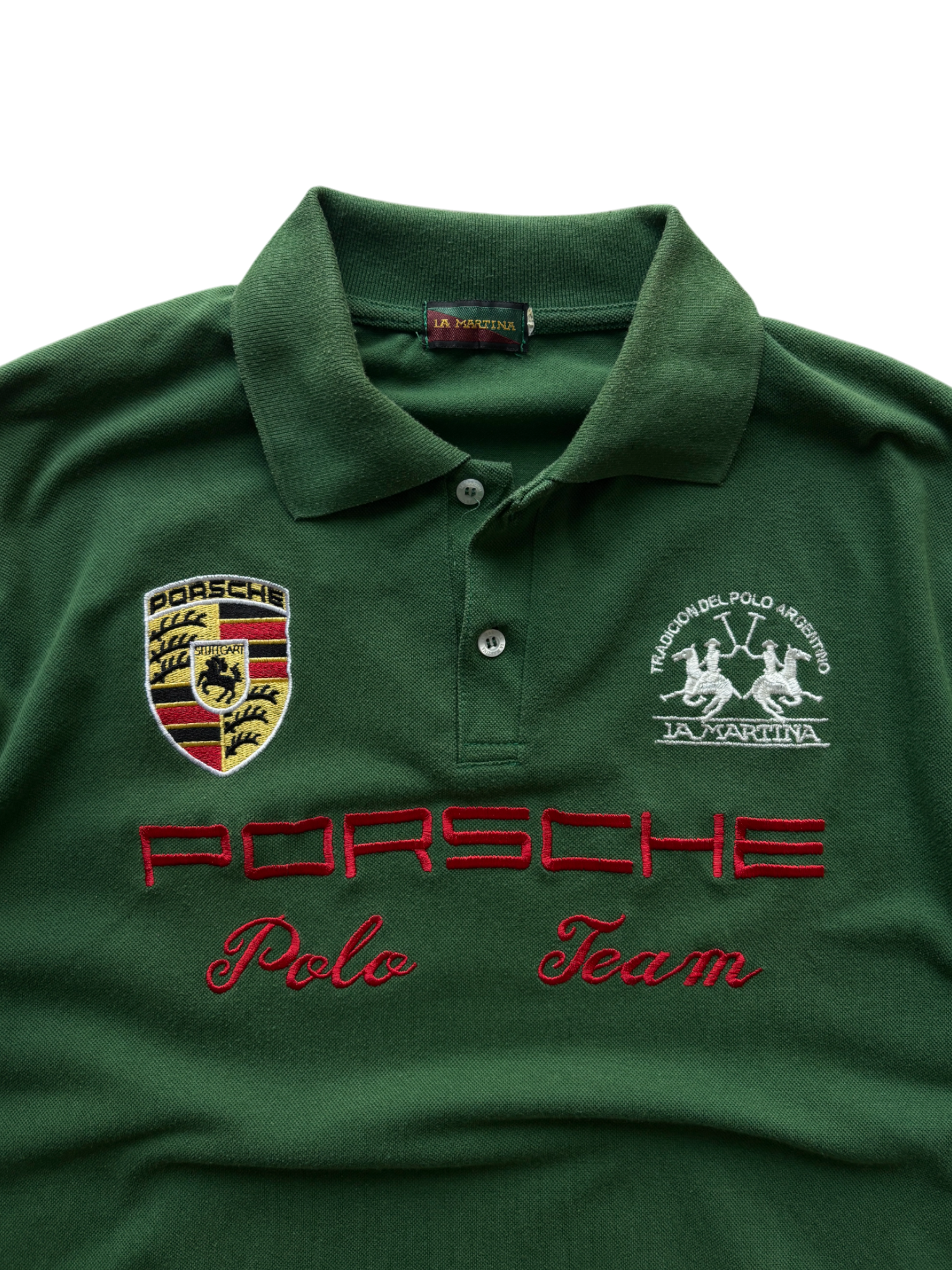 LA MARTINA PORSCHE FOREST GREEN POLO