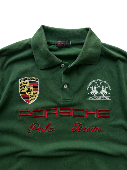LA MARTINA PORSCHE FOREST GREEN POLO