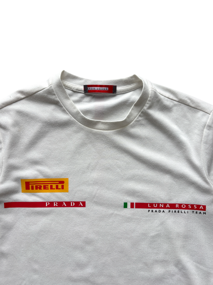 PRADA LUNA ROSSA  PIRELLI WHITE TEE