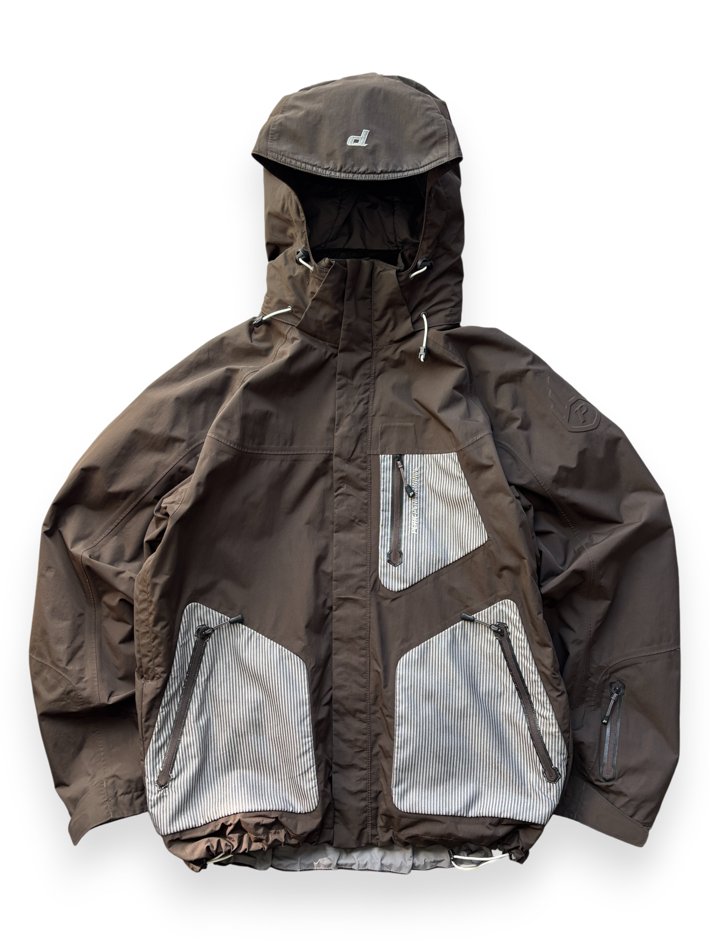 Peak Performance Chocolate / Blue Stripes Ski Jacket (L)