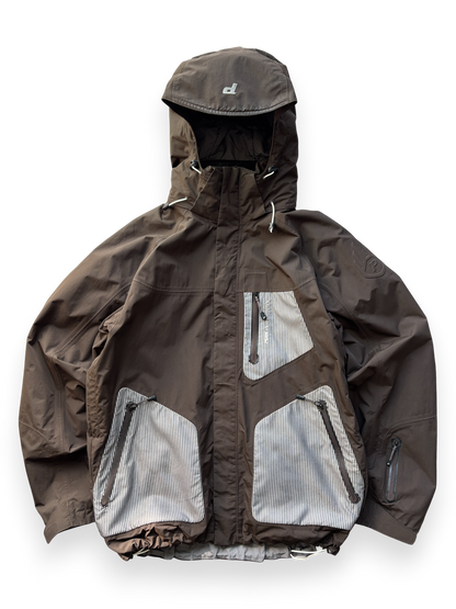 Peak Performance Chocolate / Blue Stripes Ski Jacket (L)