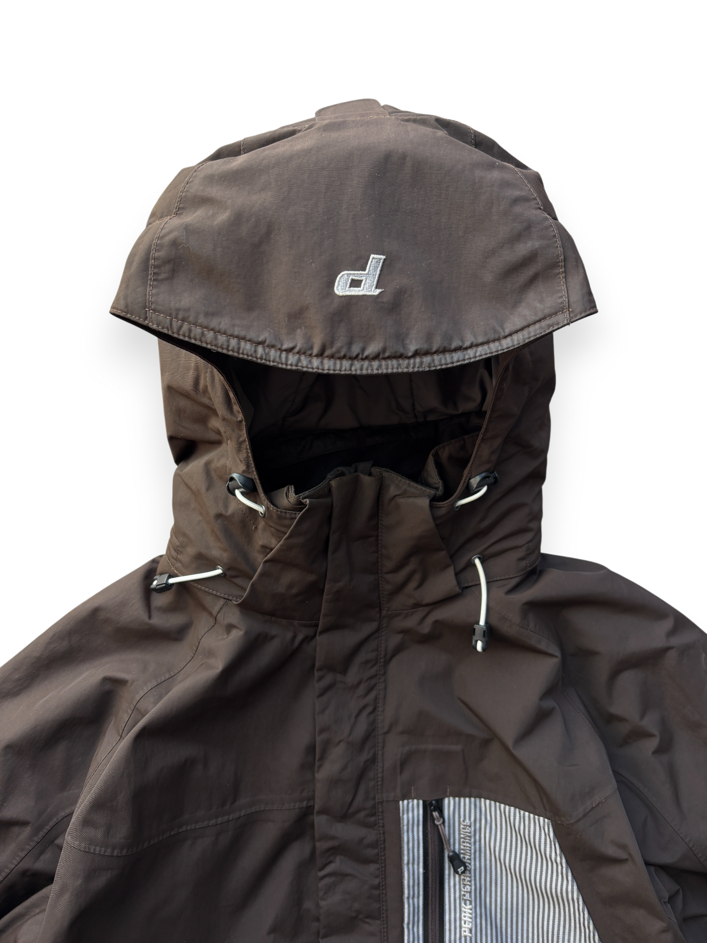 Peak Performance Chocolate / Blue Stripes Ski Jacket (L)