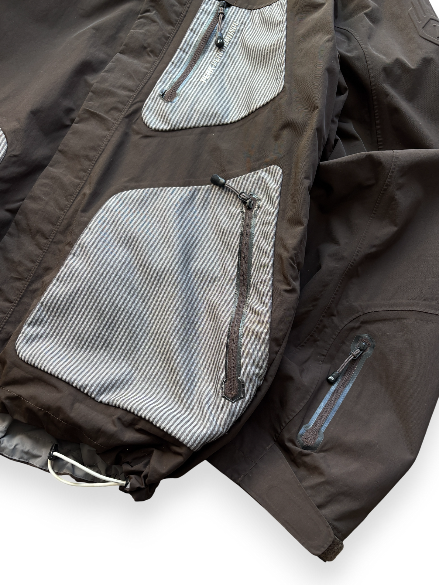 Peak Performance Chocolate / Blue Stripes Ski Jacket (L)