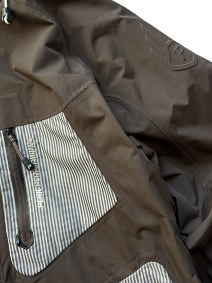 Peak Performance Chocolate / Blue Stripes Ski Jacket (L)