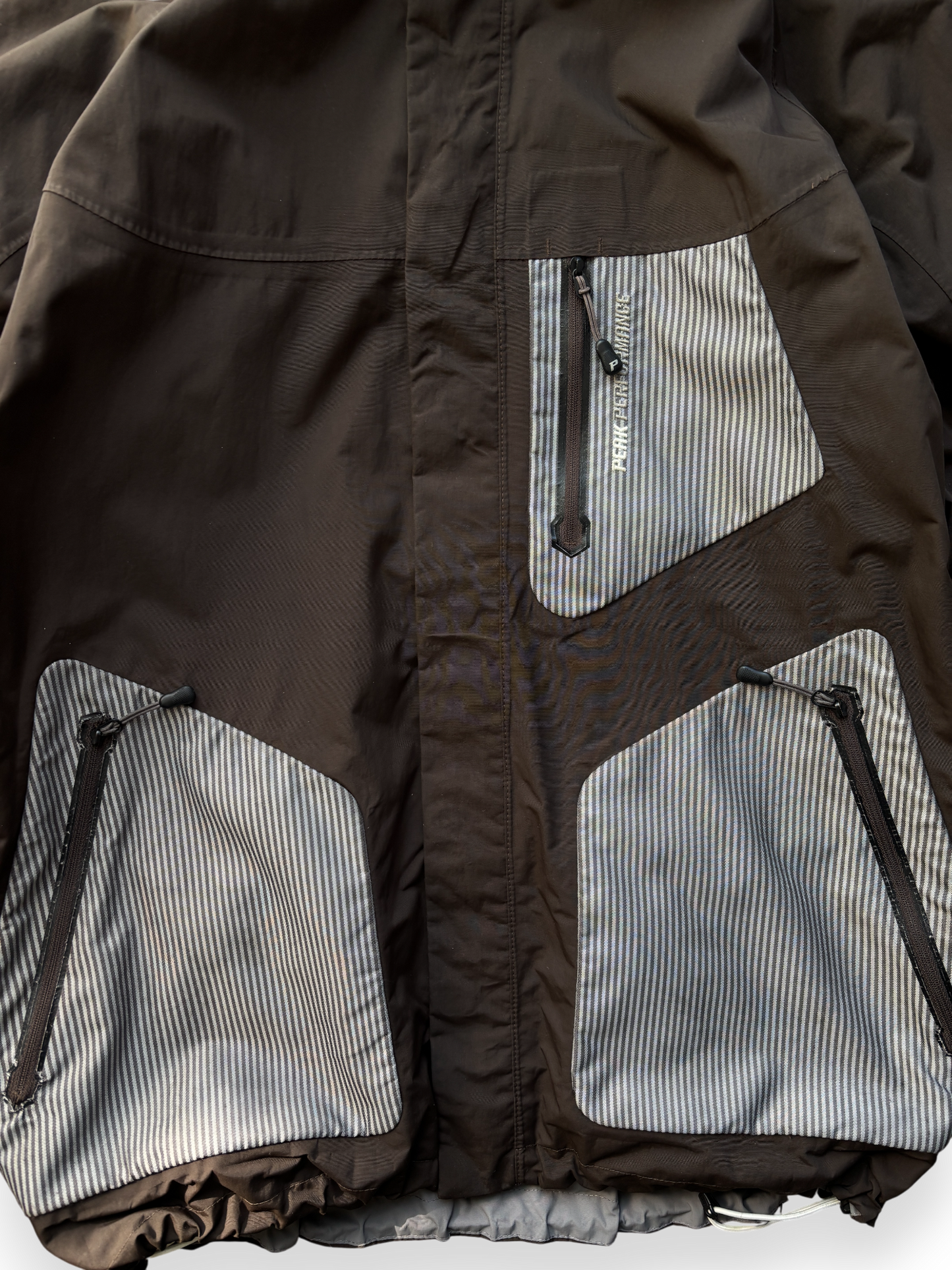 Peak Performance Chocolate / Blue Stripes Ski Jacket (L)