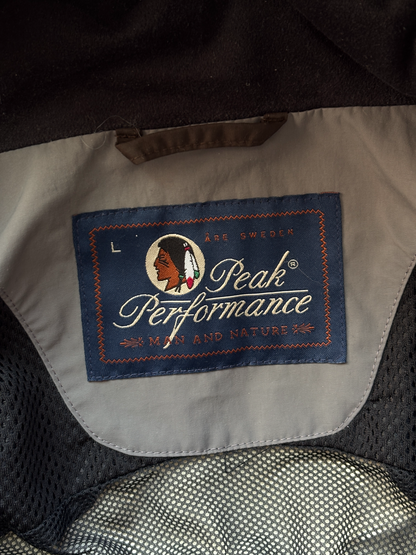 Peak Performance Chocolate / Blue Stripes Ski Jacket (L)
