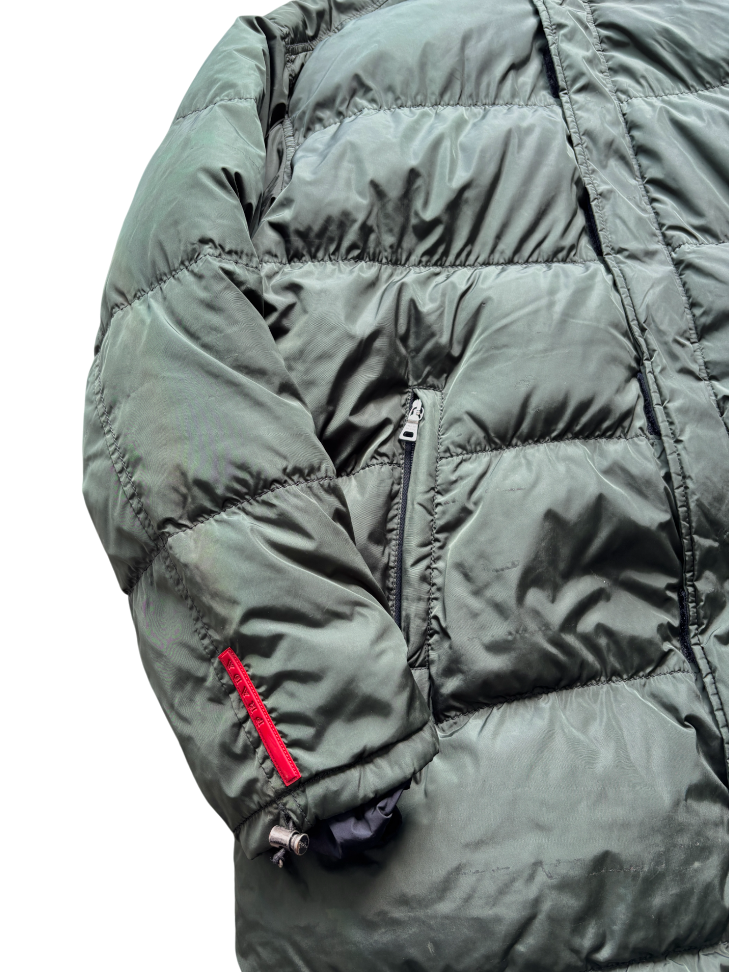 PRADA LINEA ROSSA FOREST GREEN PADDED PARKA