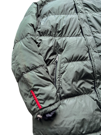 PRADA LINEA ROSSA FOREST GREEN PADDED PARKA