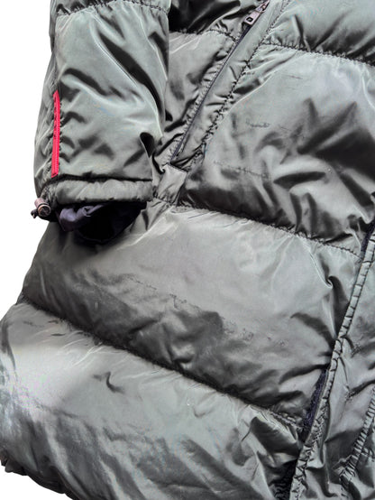 PRADA LINEA ROSSA FOREST GREEN PADDED PARKA
