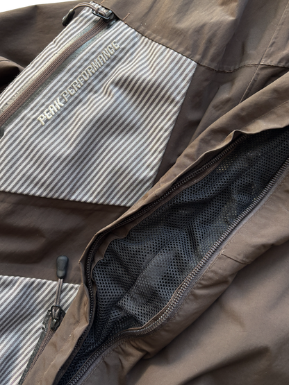 Peak Performance Chocolate / Blue Stripes Ski Jacket (L)
