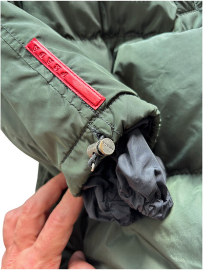 PRADA LINEA ROSSA FOREST GREEN PADDED PARKA