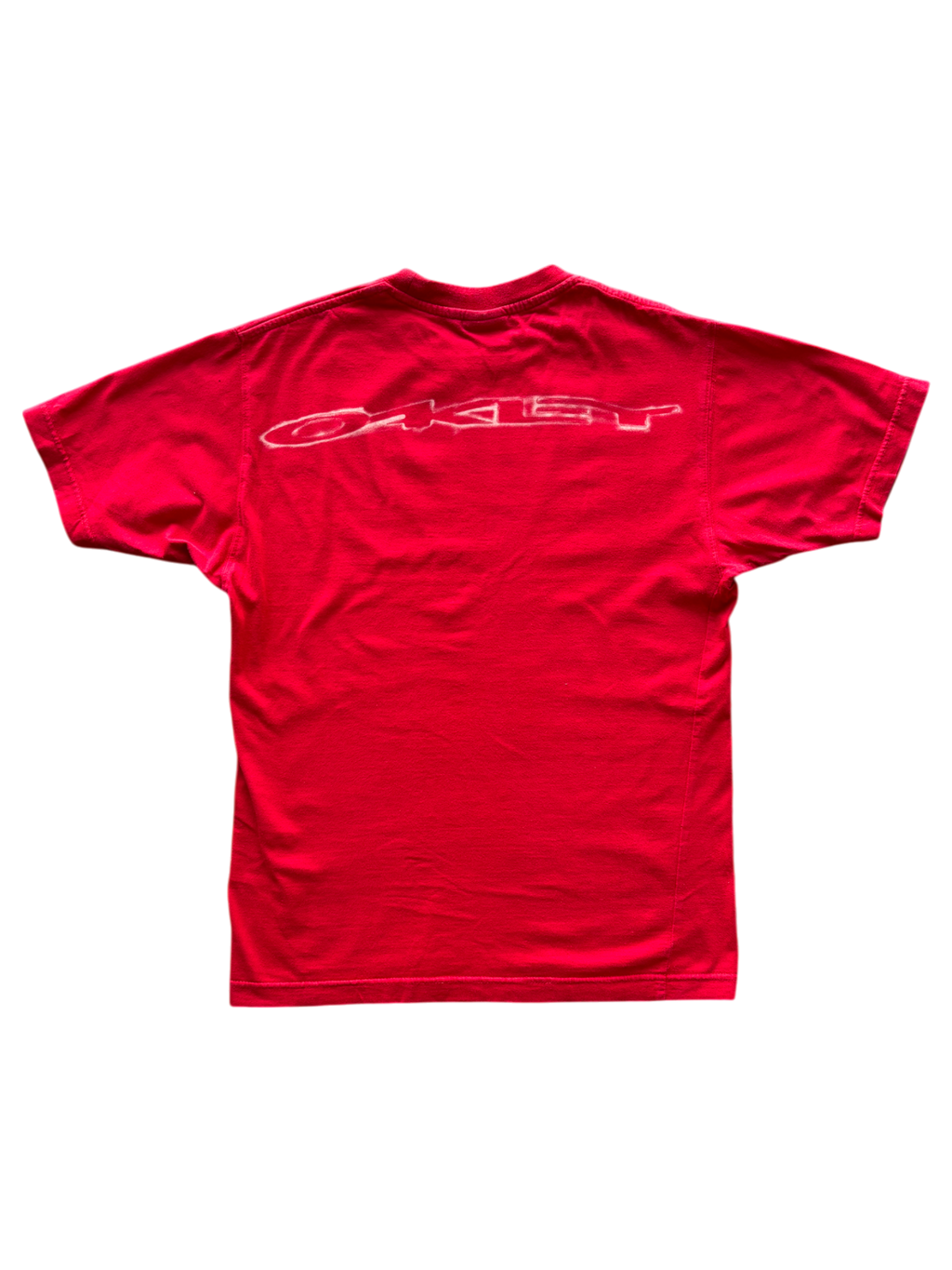 EARLY 00'S OAKLEY ICON / SPELL OUT RED GRAPHIC TEE