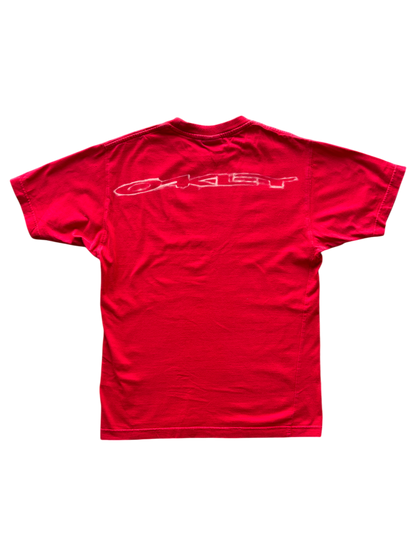 EARLY 00'S OAKLEY ICON / SPELL OUT RED GRAPHIC TEE