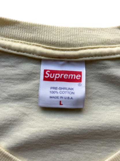 SS22 SUPREME CLASSIC LOGO PALE YELLOW TEE