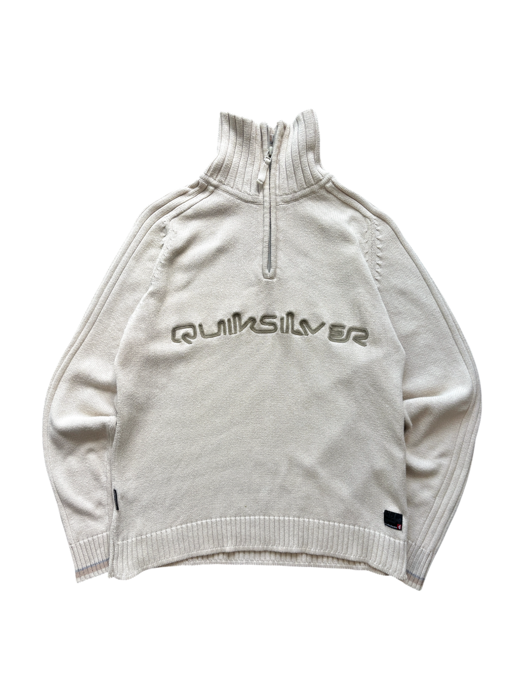 00'S QUICKSILVER SPELL OUT KNIT SWEATER